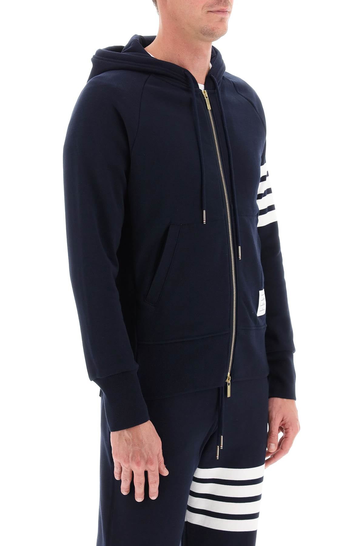 Thom Browne 4-Bar Zip-Up Hoodie