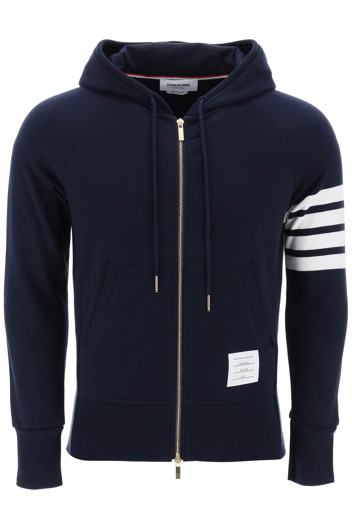 Thom Browne 4-Bar Zip-Up Hoodie