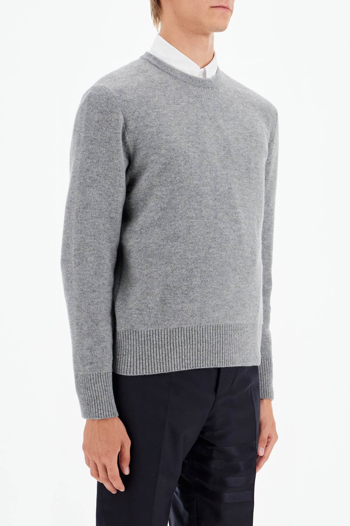 Thom Browne Wool Piqu Crewneck Pullover