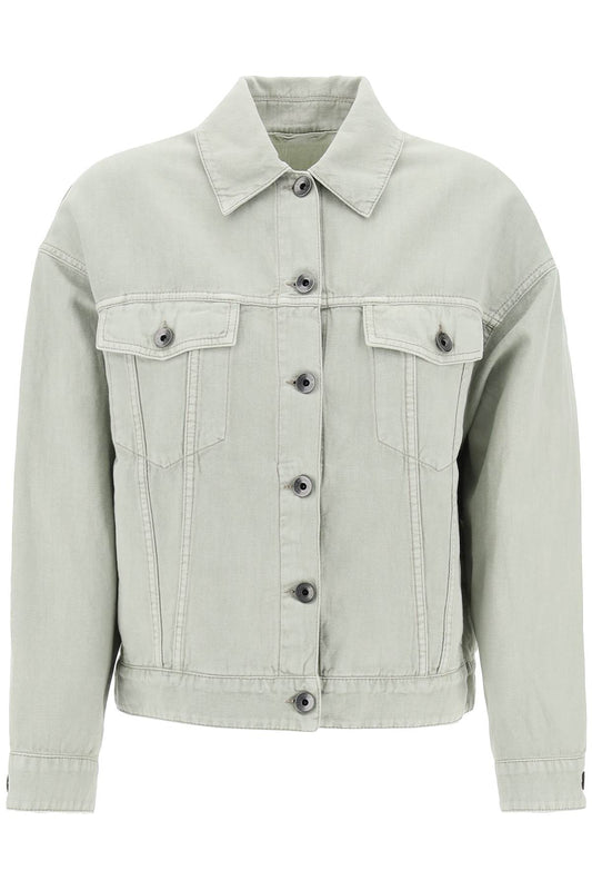 Brunello Cucinelli Cotton And Linen Cover Trucker Jacket