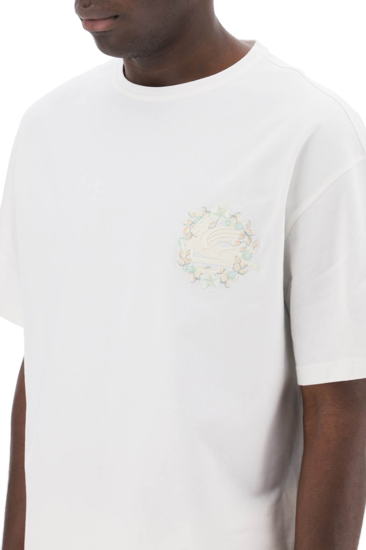 Etro Floral Pegasus Embroidered T-Shirt