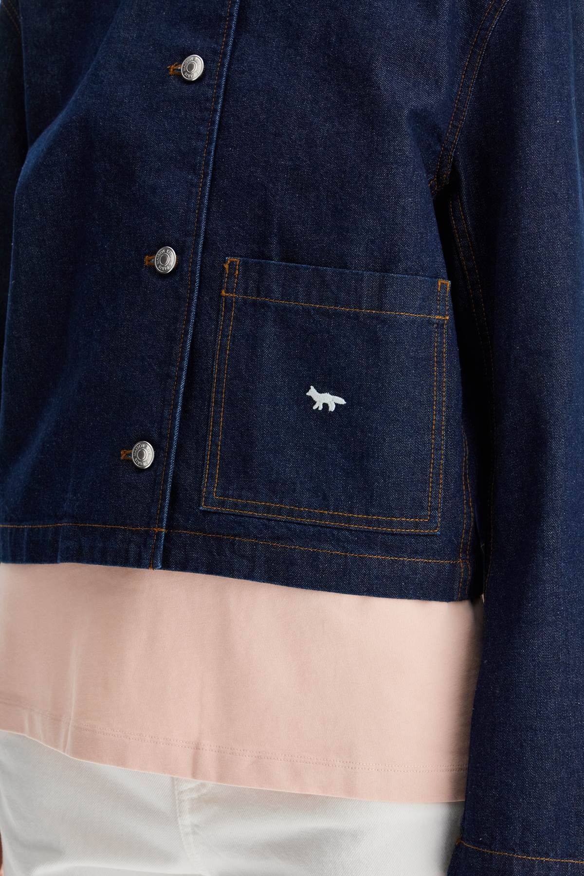 Maison Kitsune Cropped Denim Jacket For Women