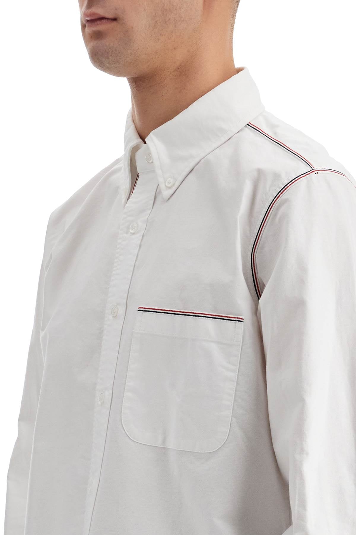 Thom Browne Button-Down Shirt With Gros-Grain Trim