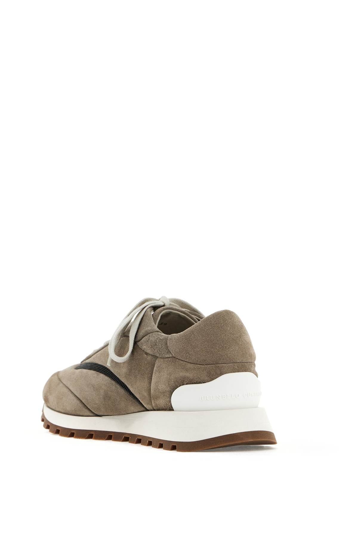 Brunello Cucinelli Wool Sneakers With Precious Stripe Design