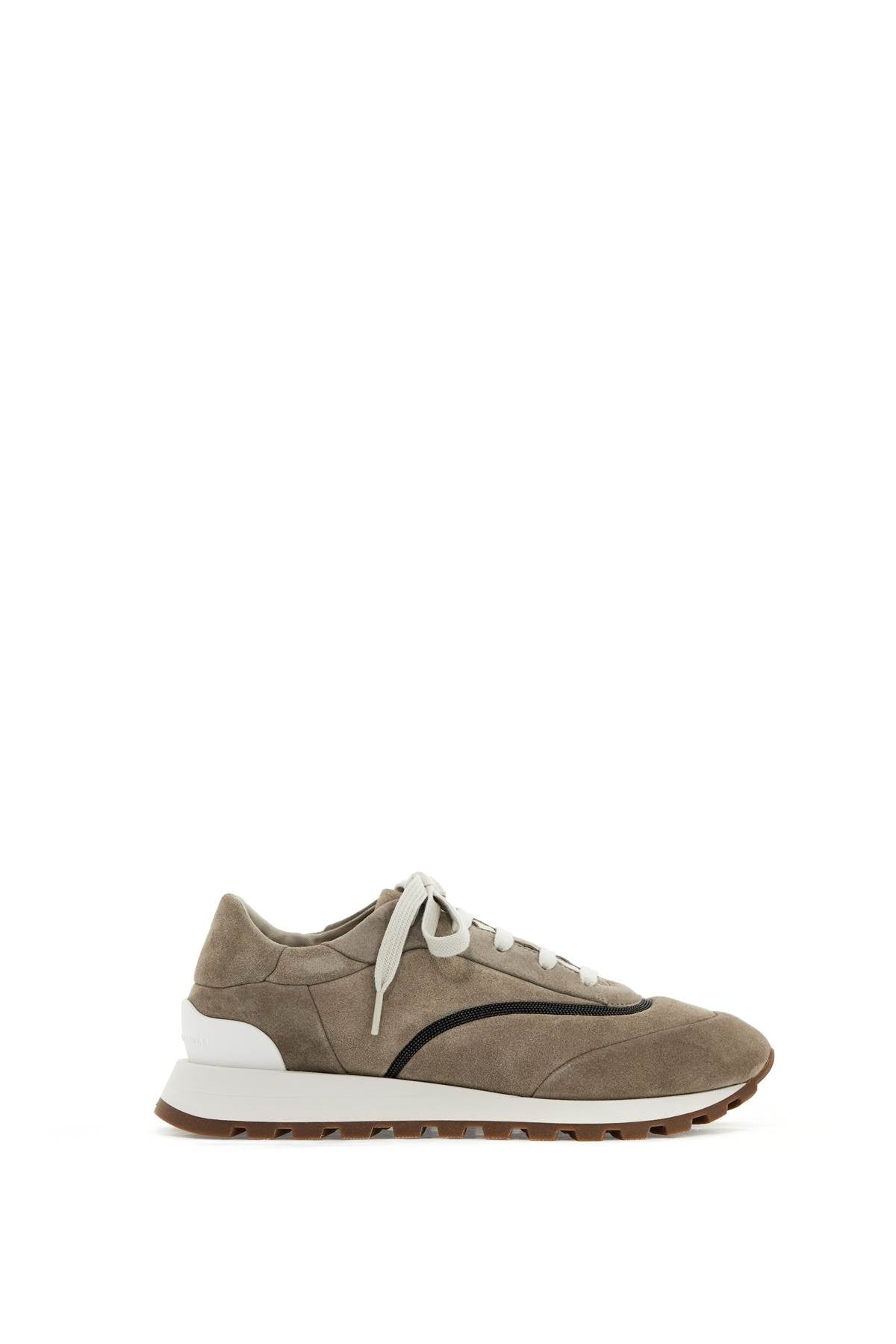 Brunello Cucinelli Wool Sneakers With Precious Stripe Design