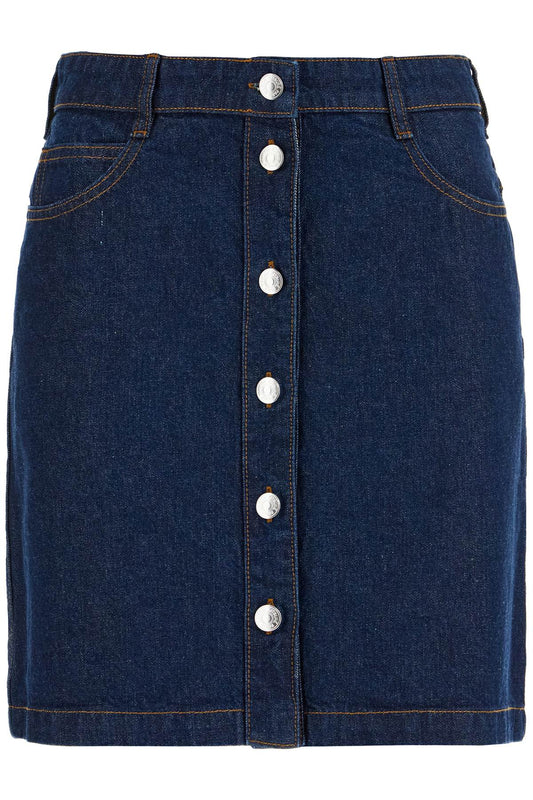 Maison Kitsune Japanese Denim Mini Skirt