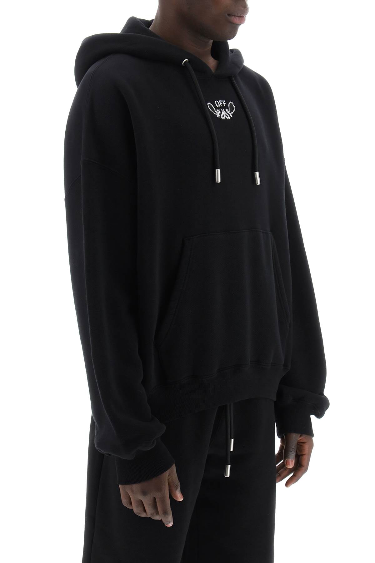 Off-White Hooded Sweatshirt With Paisley