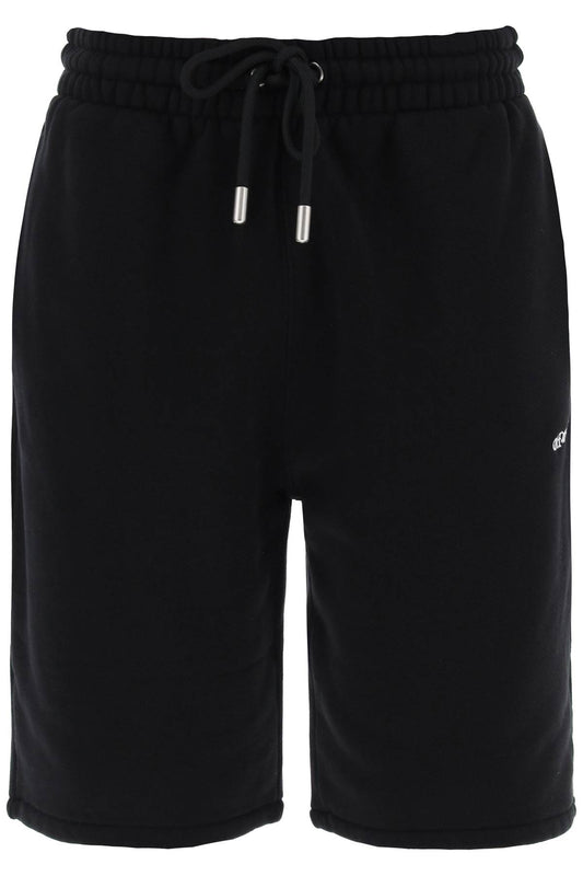 Off-White Sporty Bermuda Shorts With Embroidered Arrow