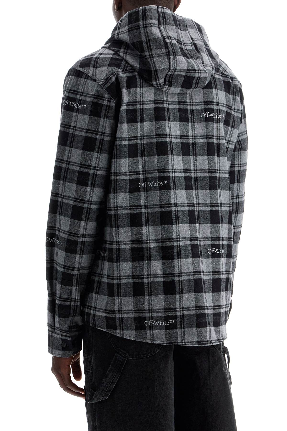 Off-White Checked Overshirt With Hood