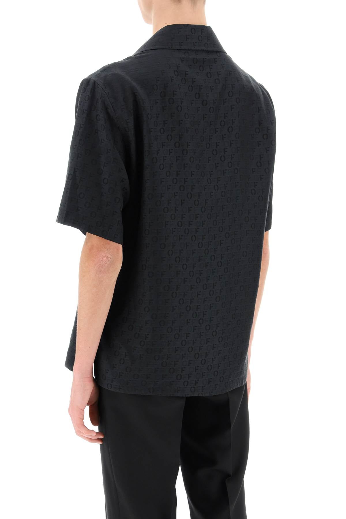 Off-White Holiday Bowling Shirt With Off Pattern