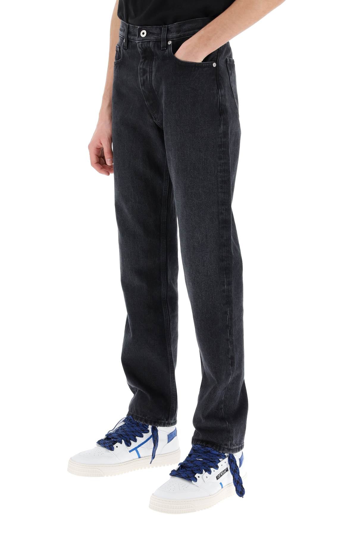 Off-White Regular Jeans With Tapered Cut