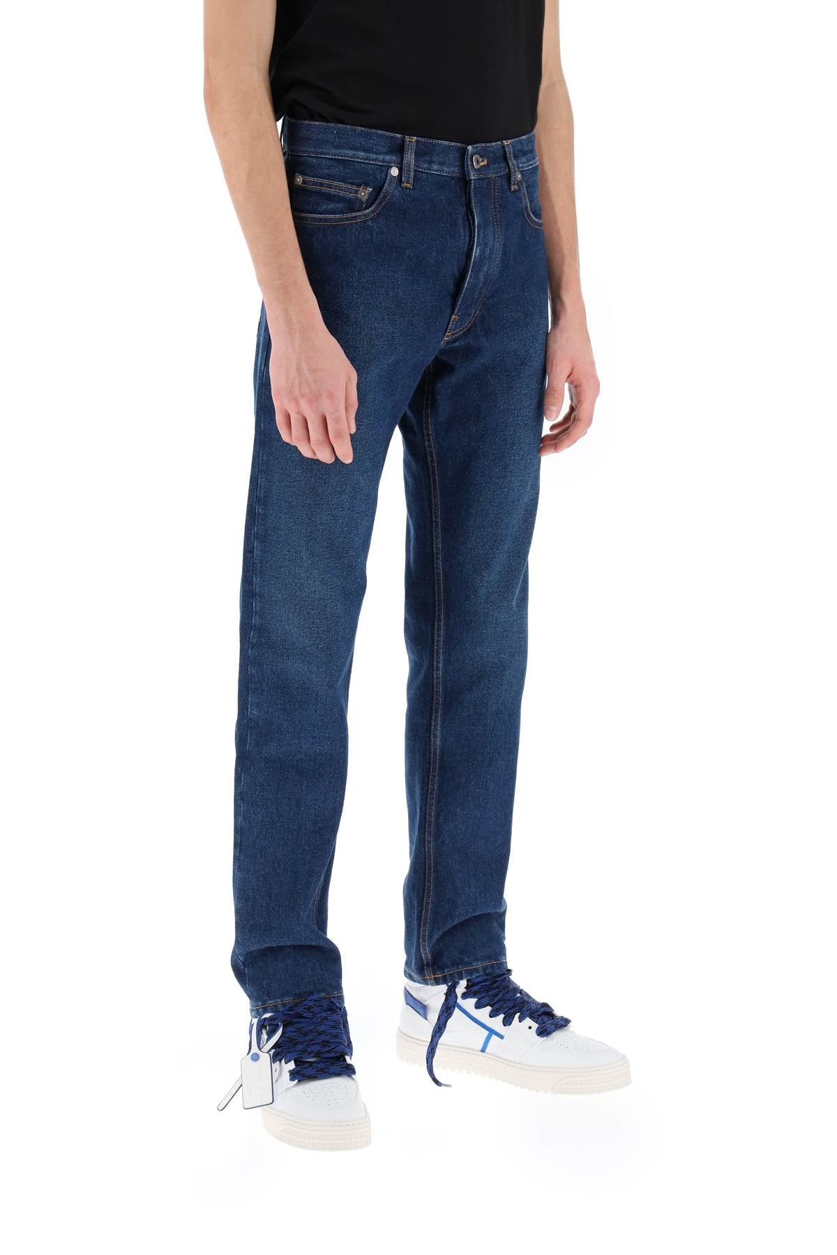 Off-White Regular Jeans With Tapered Cut