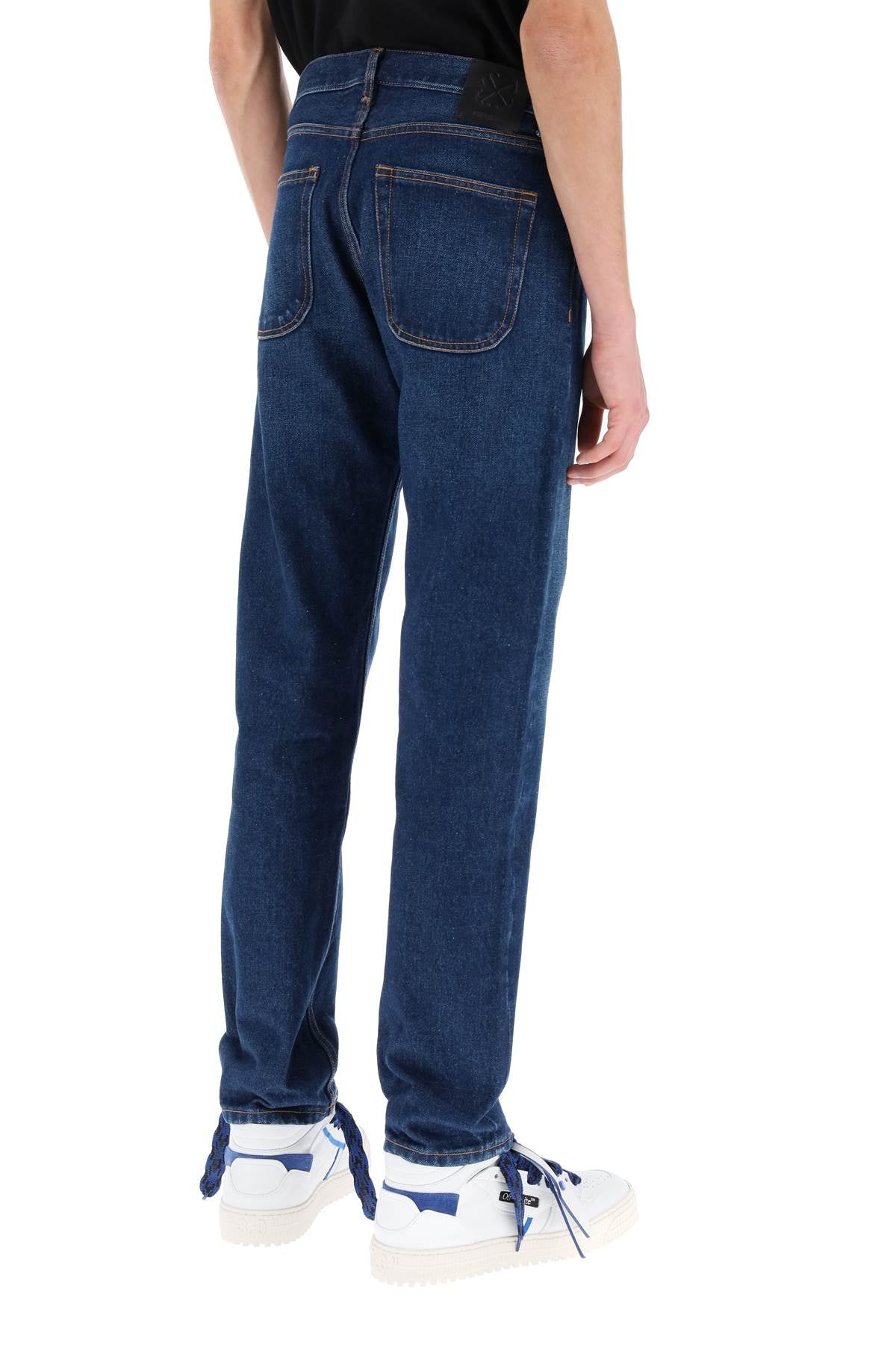 Off-White Regular Jeans With Tapered Cut