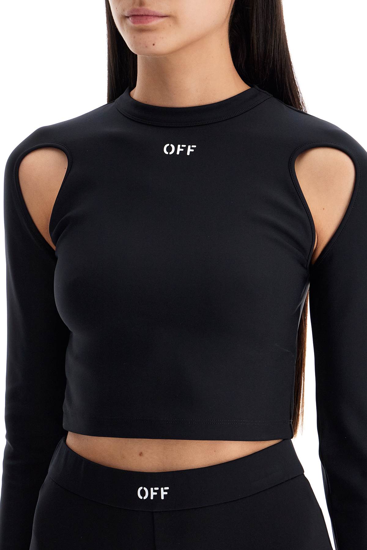 Off-White Cropped Top With Cut Out Detail