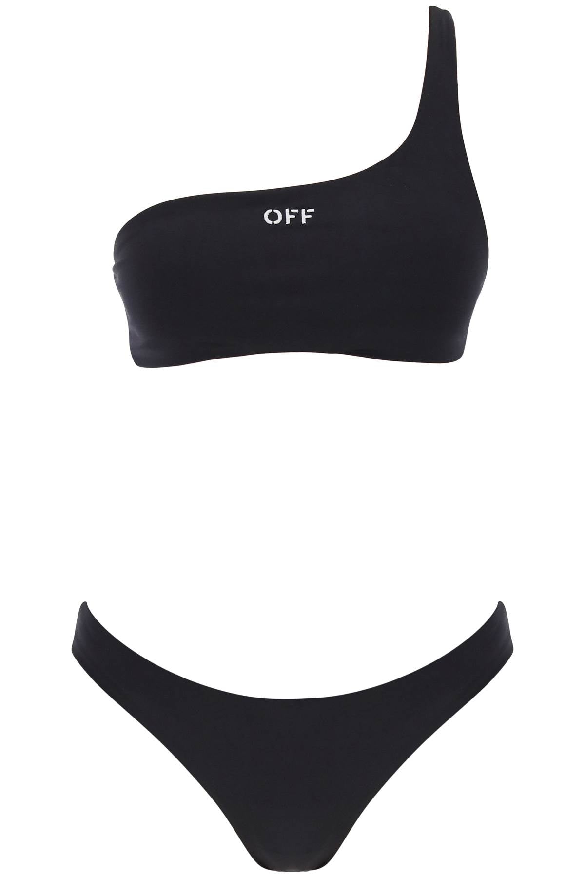 Off-White Embroidered Logo Bikini Set With