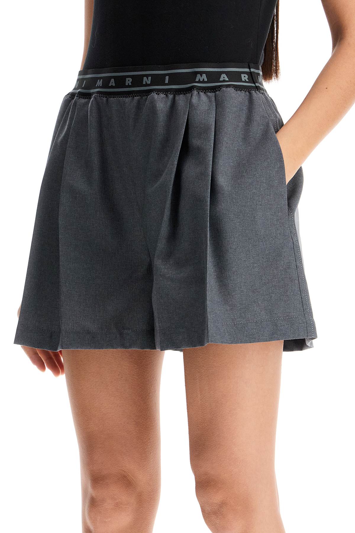 Marni Pleated Shorts With Branded Band