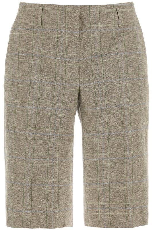 Dries Van Noten Plaid Cotton Blend Bermuda Shorts In