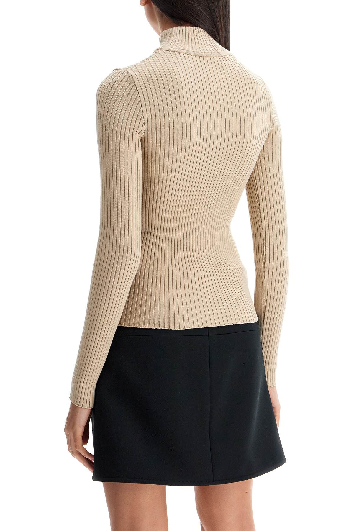 Courreges Re-Edition Ribbed Funnel-Neck Sweater