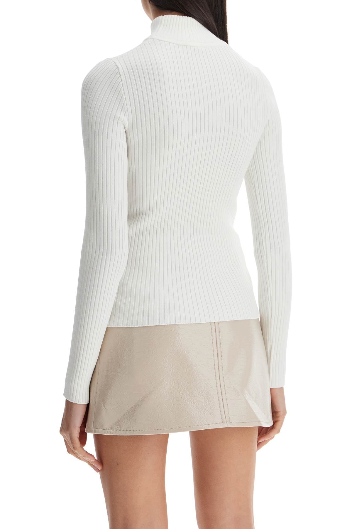 Courreges Re-Edition Ribbed Funnel-Neck Sweater