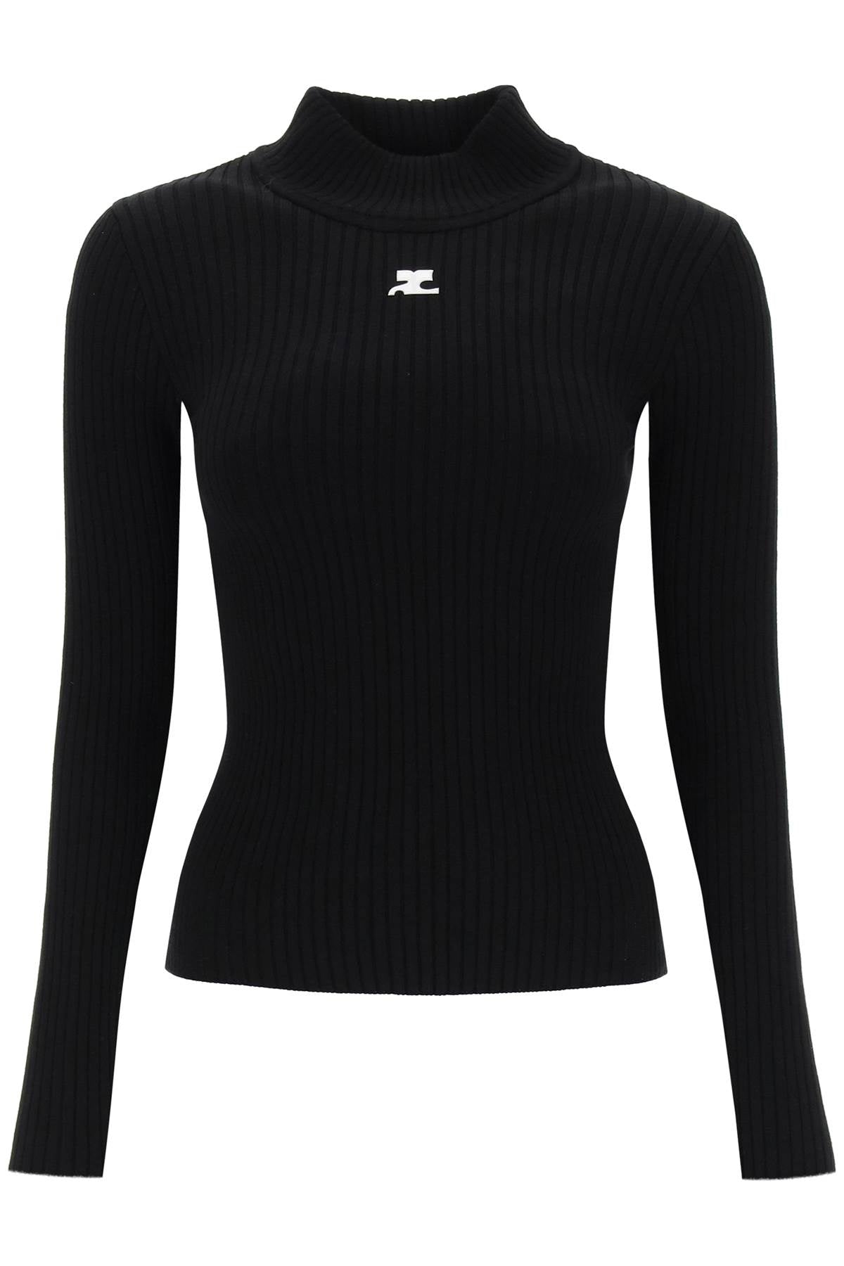 Courreges Re-Edition Ribbed Funnel-Neck Sweater