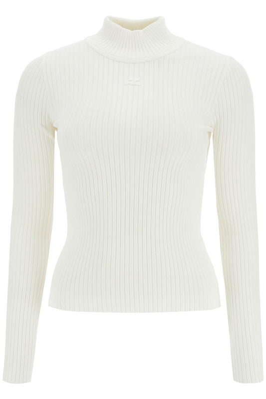 Courreges Re-Edition Ribbed Funnel-Neck Sweater