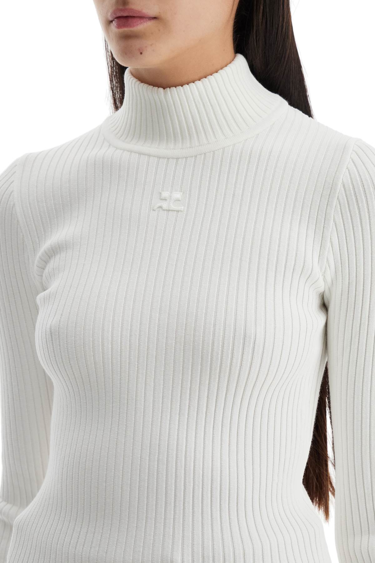 Courreges Re-Edition Ribbed Funnel-Neck Sweater