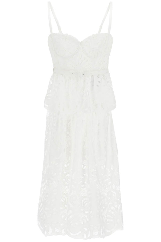 Self Portrait Lace Bustier Dress With Belt