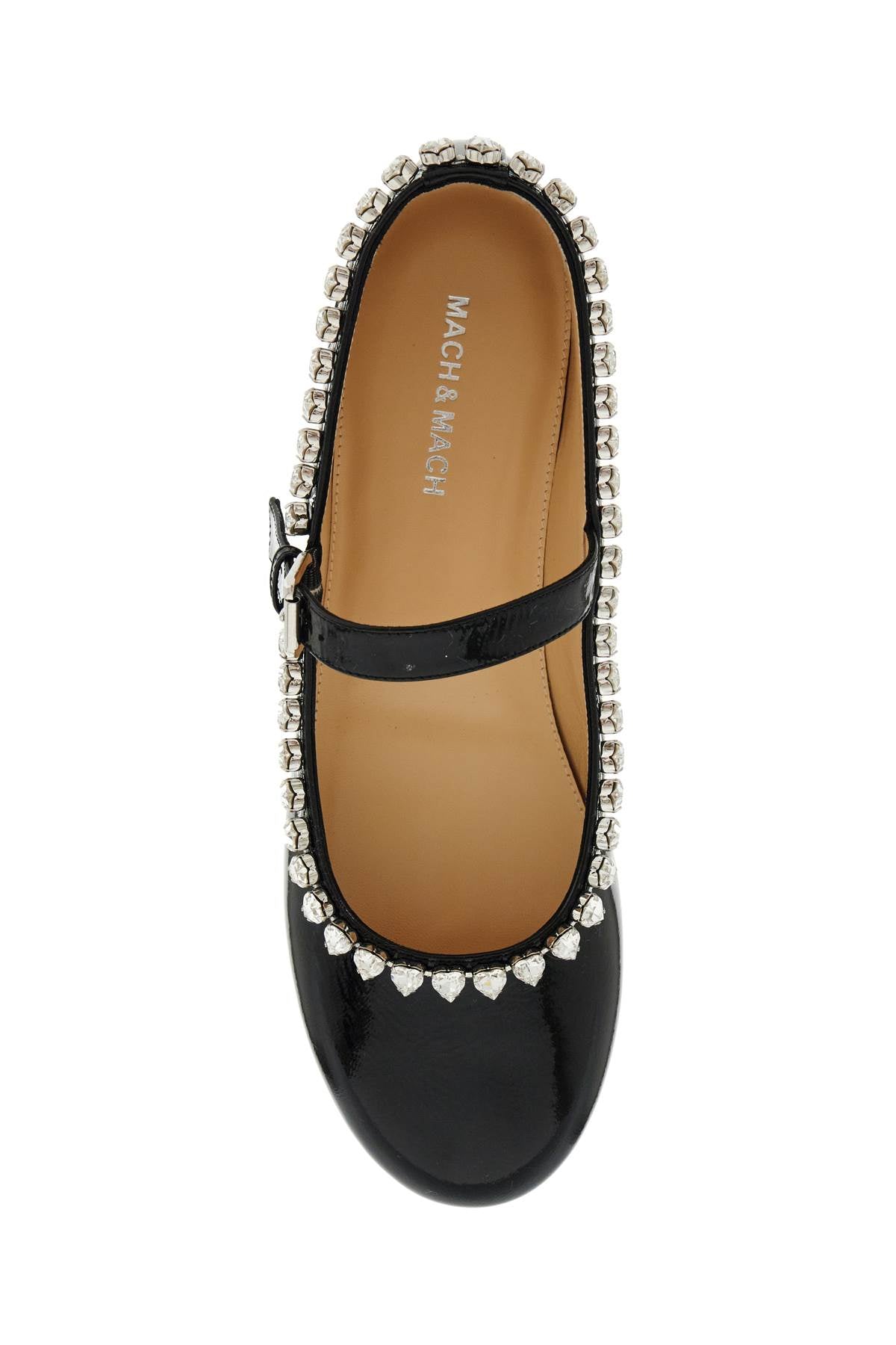 Mach E Mach Audrey Ballet Flats With Heart-Shaped Crystals