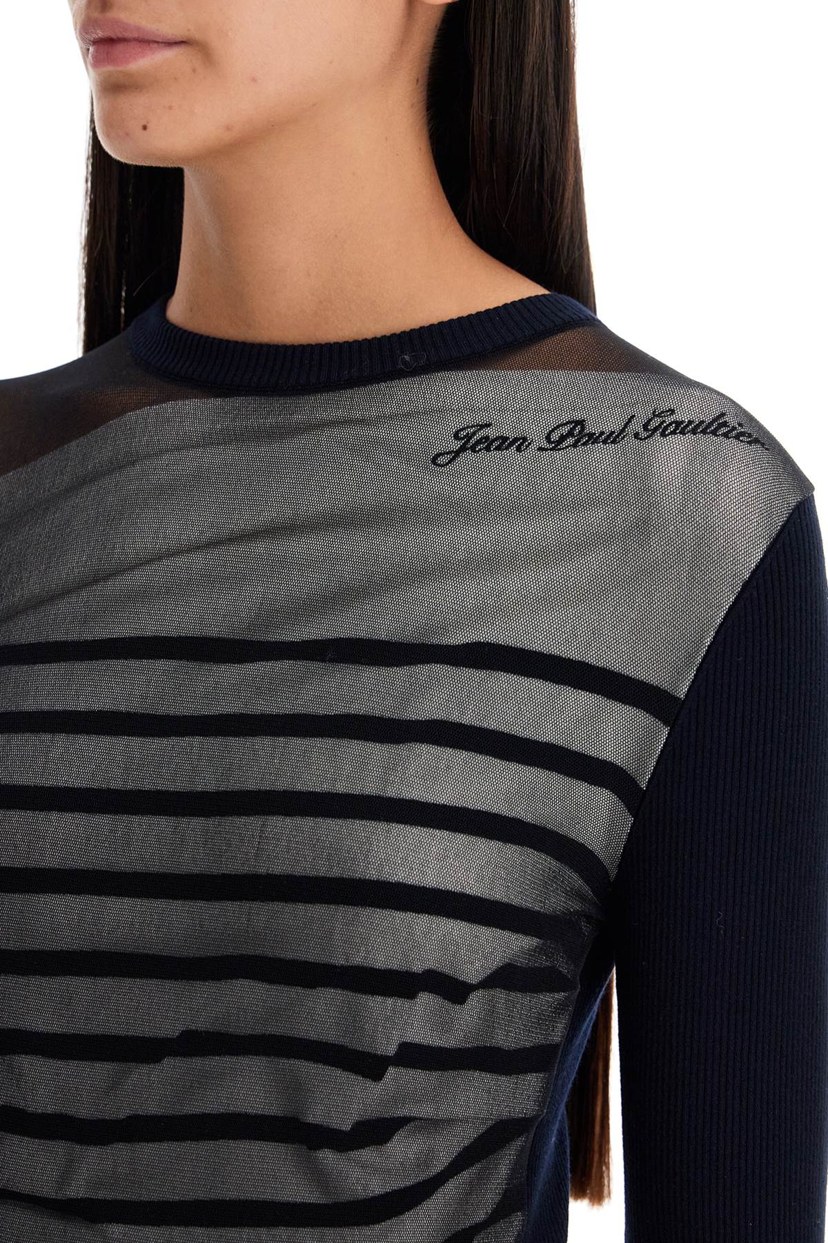 Jean Paul Gaultier Striped Mesh Sailor Shirt