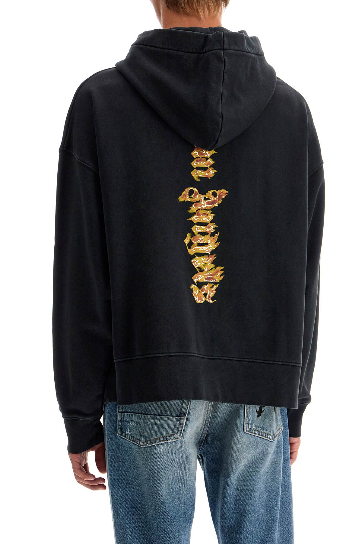 Palm Angels Burning Palm Oversized Hoodie With Hood