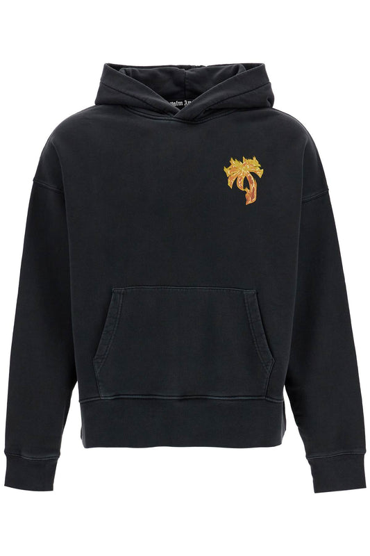 Palm Angels Burning Palm Oversized Hoodie With Hood