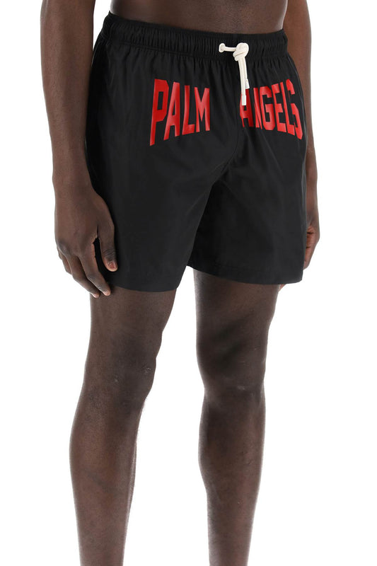 Palm Angels Sea Bermuda Shorts With Logo Print