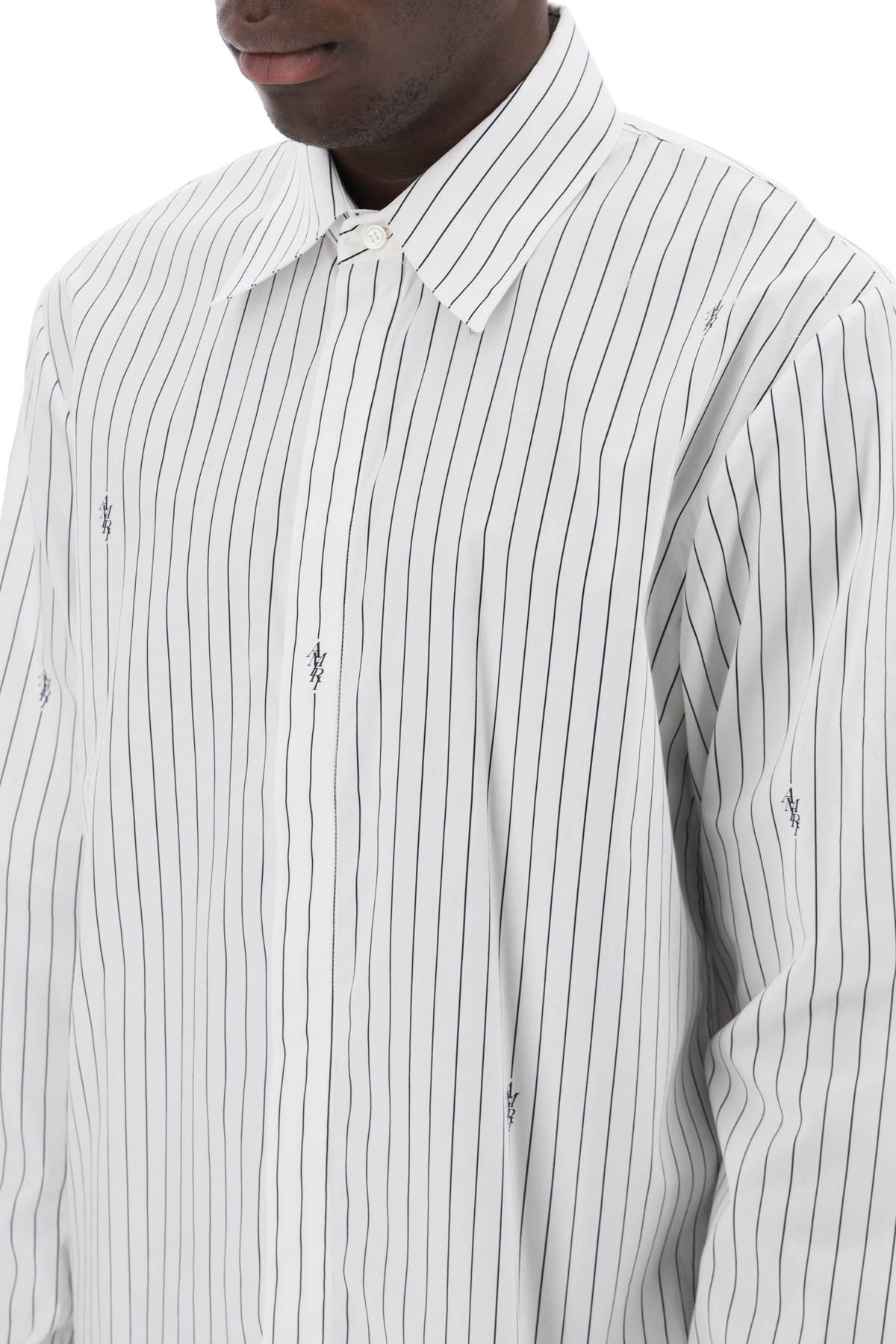 Amiri Striped Shirt With Staggered Logo