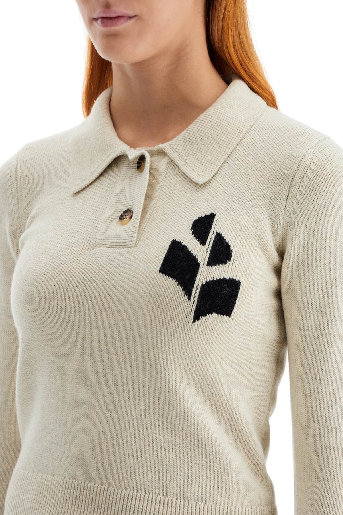 Isabel Marant Etoile Cotton And Wool Nola Polo Pullover