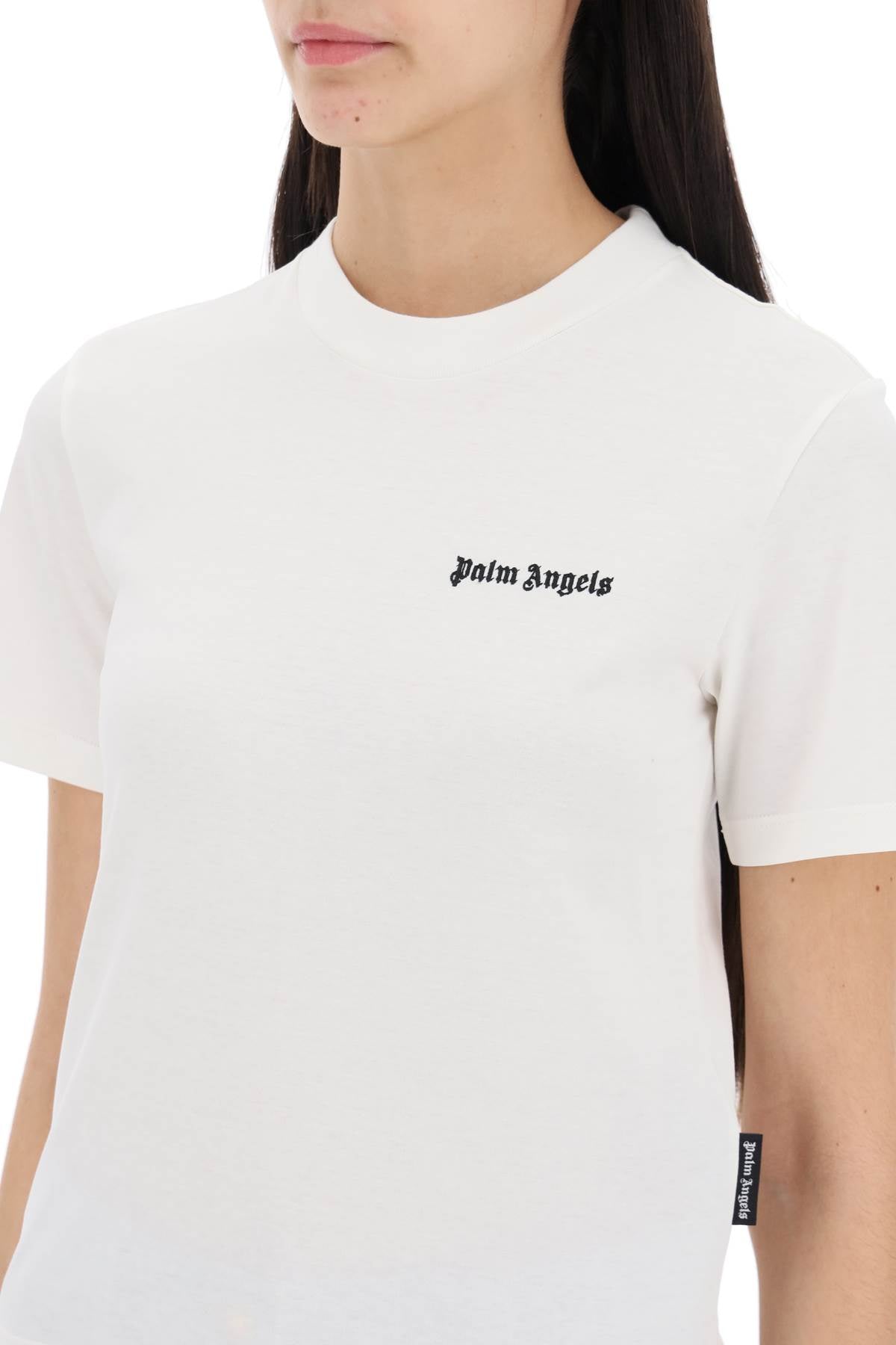 Palm Angels Round-Neck T-Shirt With Embroidered