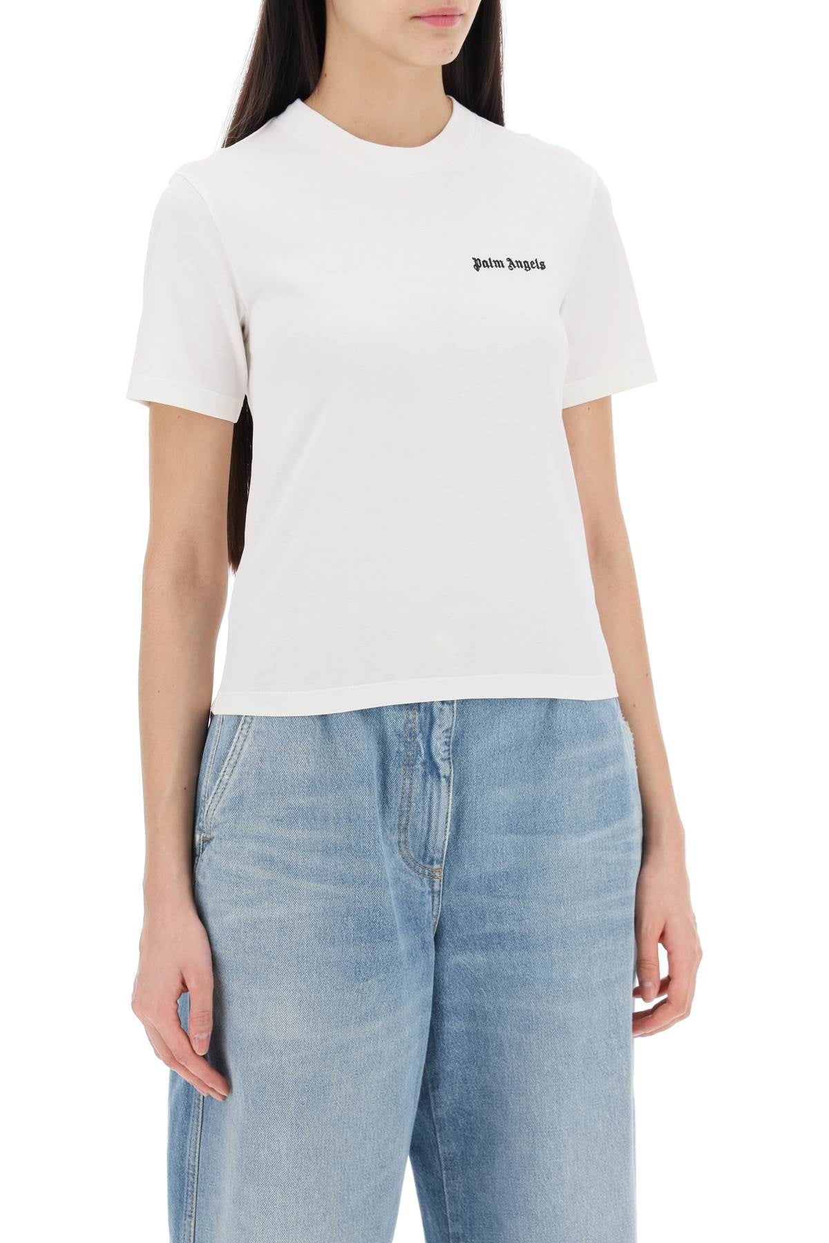 Palm Angels Round-Neck T-Shirt With Embroidered