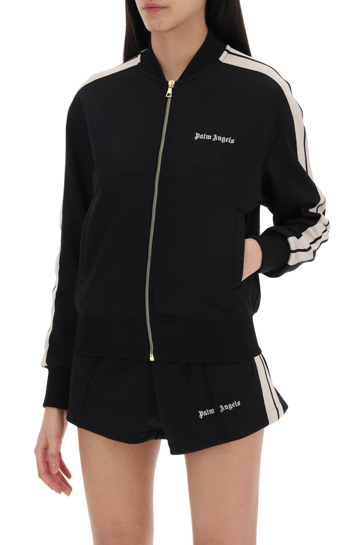 Palm Angels Track Sweatshirt With Contrast Bands