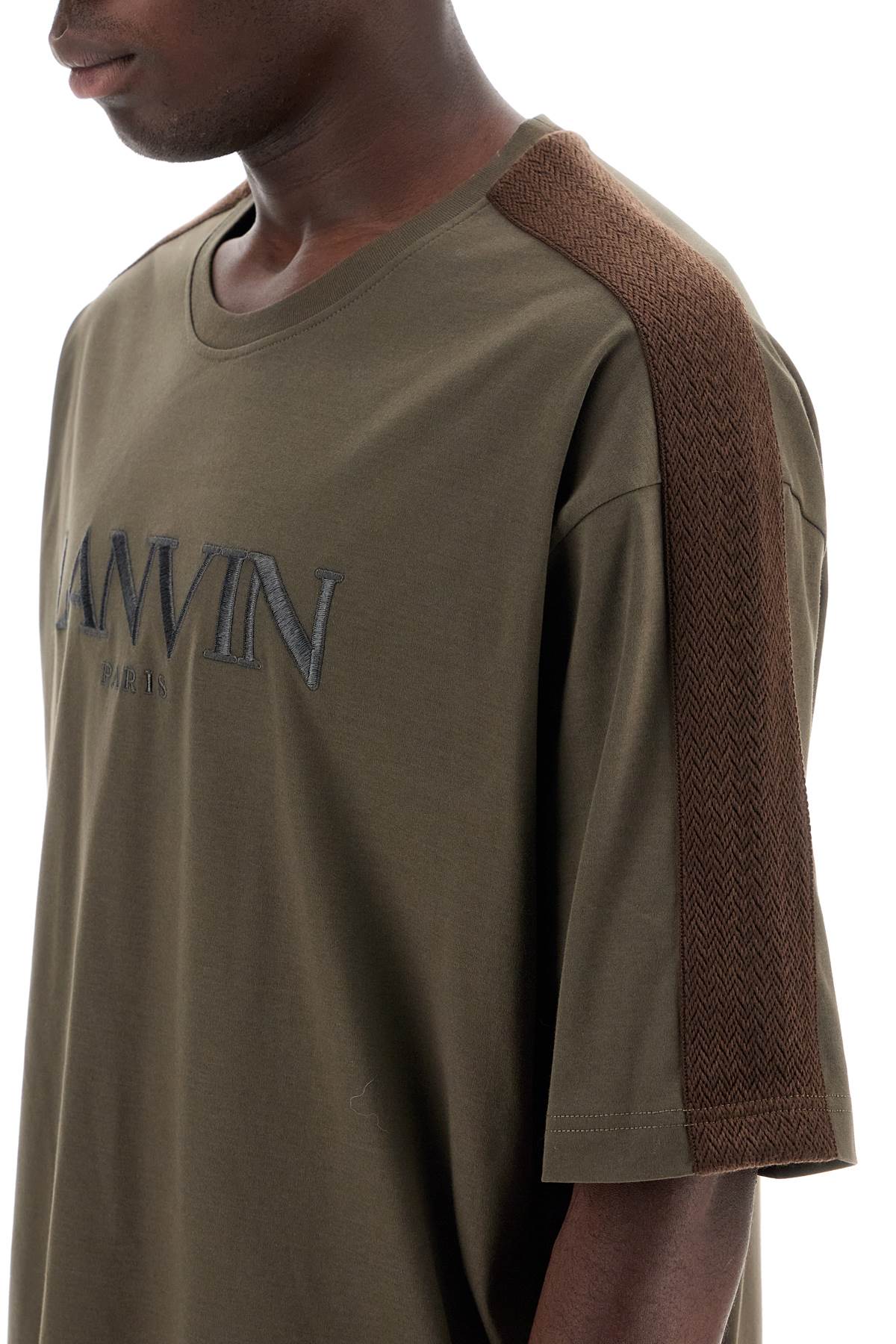 Lanvin Logo T-Shirt With Curb Branded Stripes