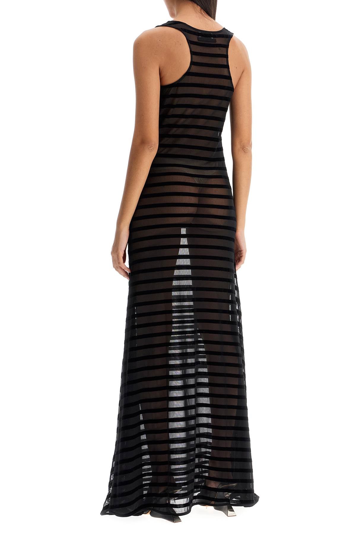 Jean Paul Gaultier Long Marinire Dress With Overall Detail