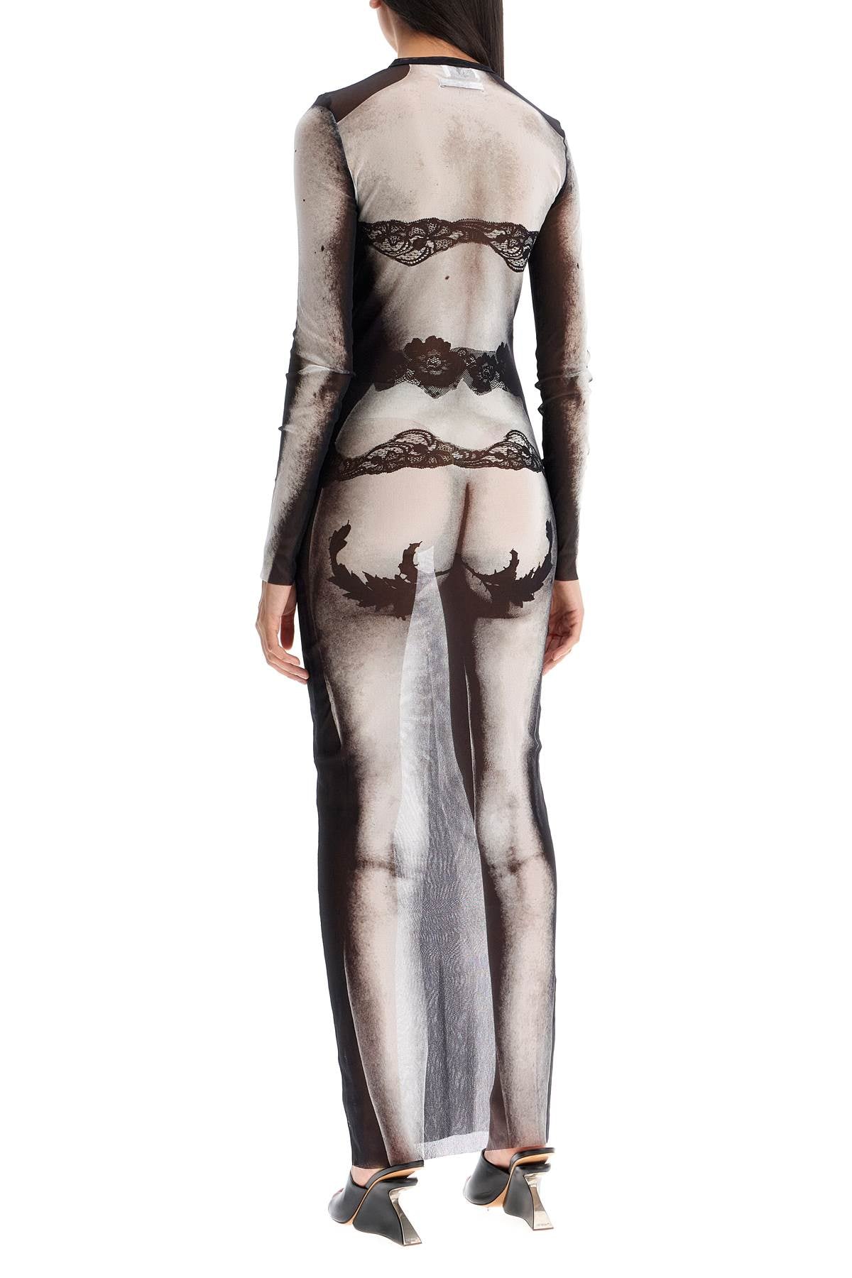 Jean Paul Gaultier Long Mesh Dress Body Lace MariniÃ¨re