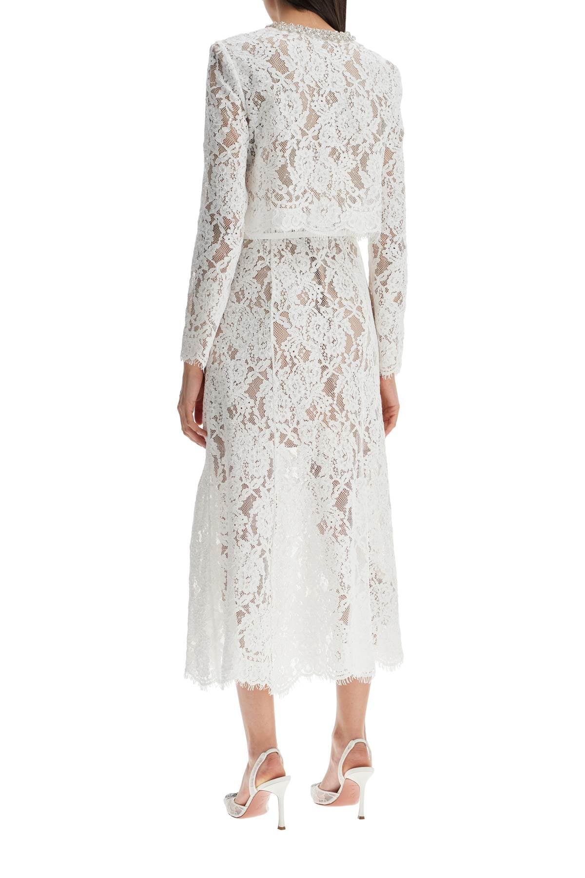 Self Portrait Midi Lace Dress In Seven