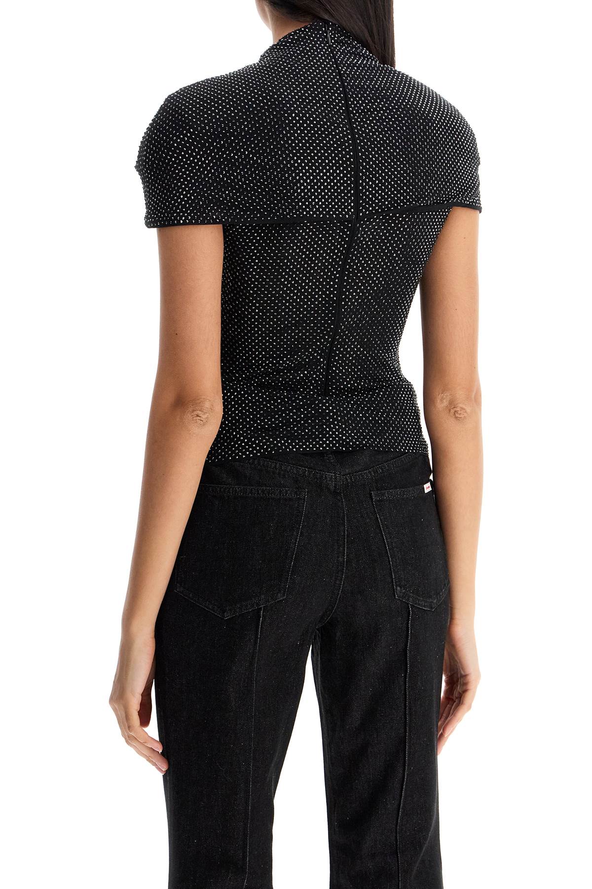 SELF PORTRAIT Top In Mesh E Strass Con Cut-Out