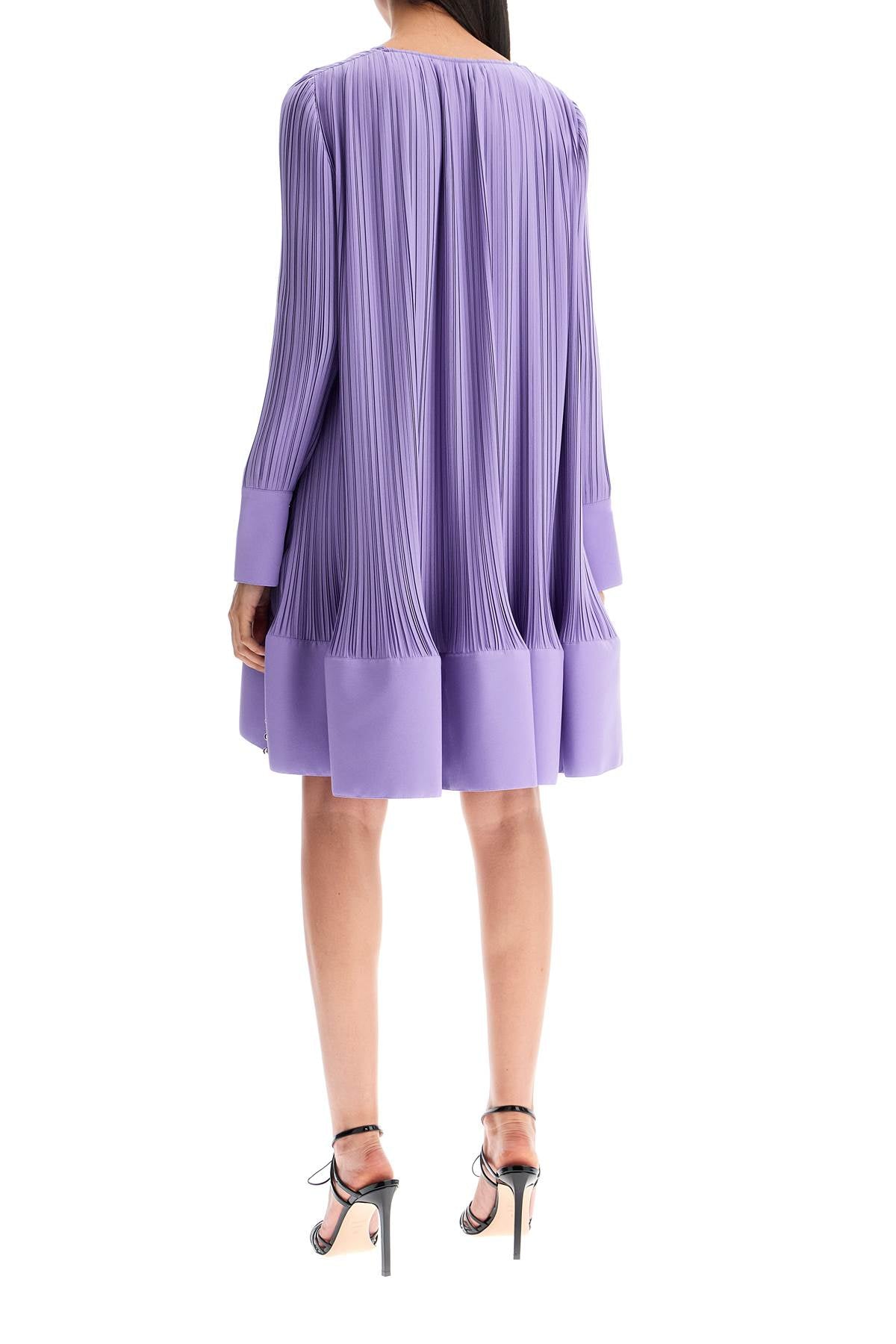 Lanvin Short Pleated Dress With Ruffles