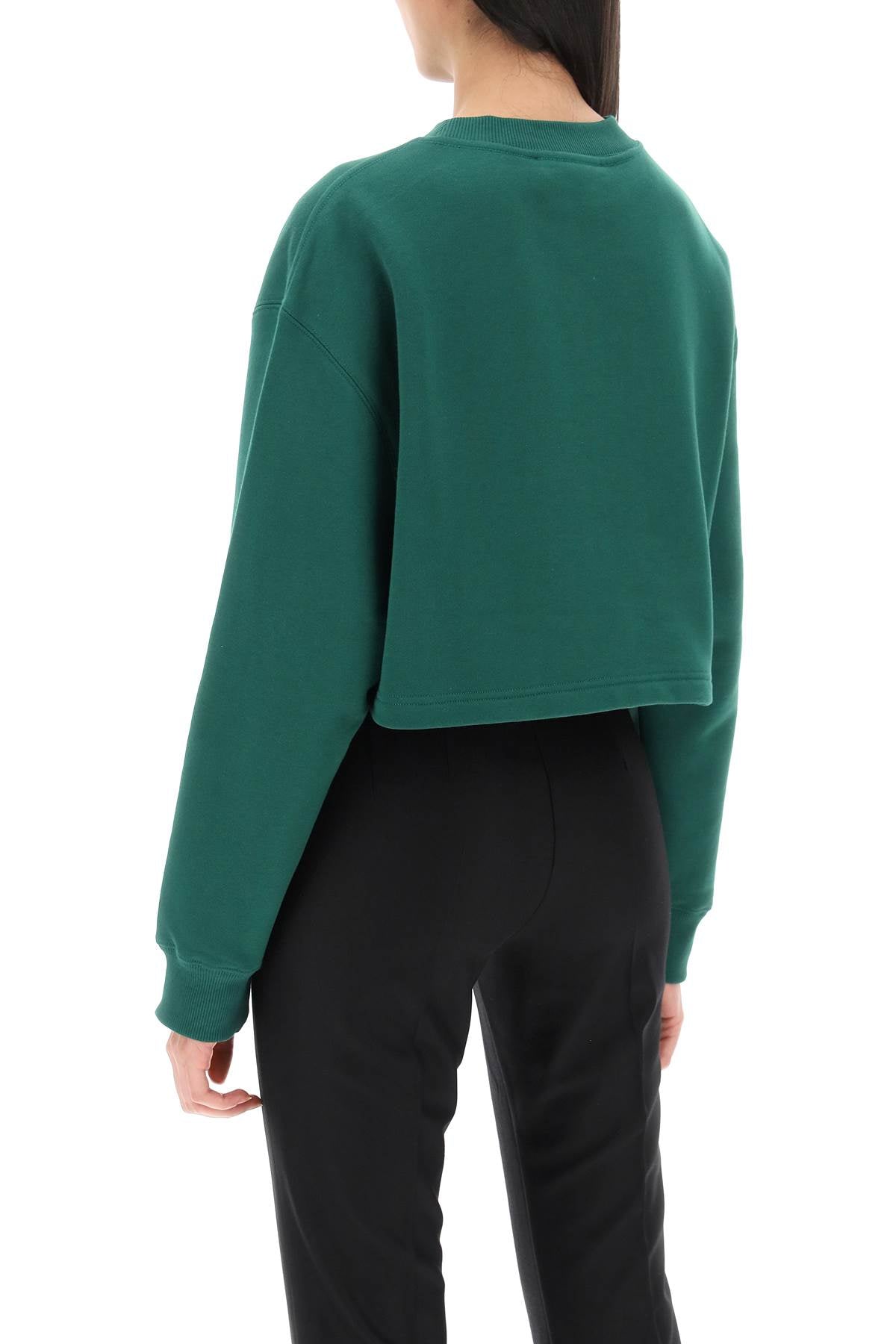 Lanvin Cropped Sweatshirt With Embroidered Logo Patch