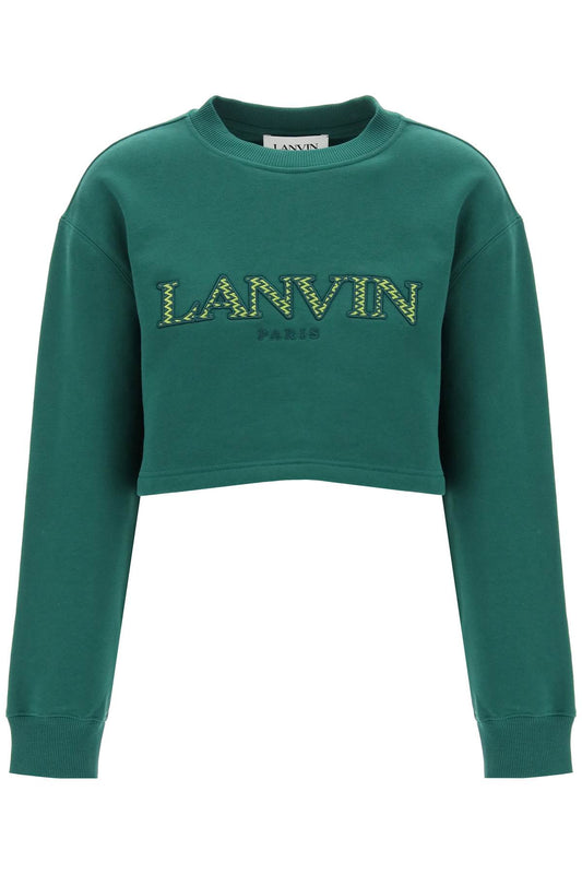 Lanvin Cropped Sweatshirt With Embroidered Logo Patch