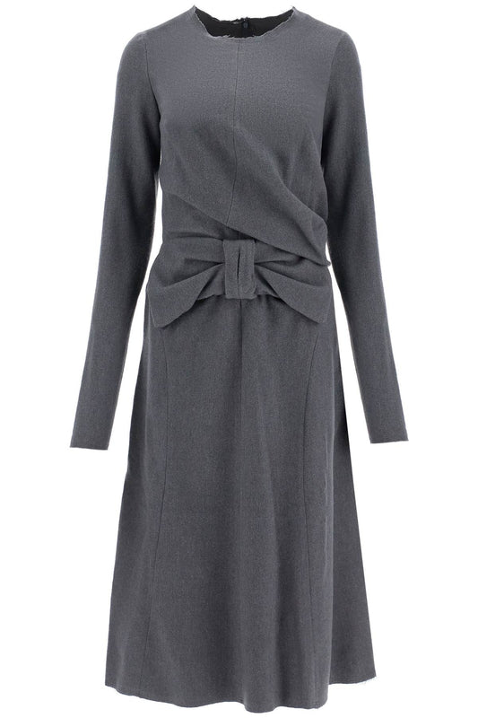 Maison Margiela Midi Dress With Oversized Bow Detail