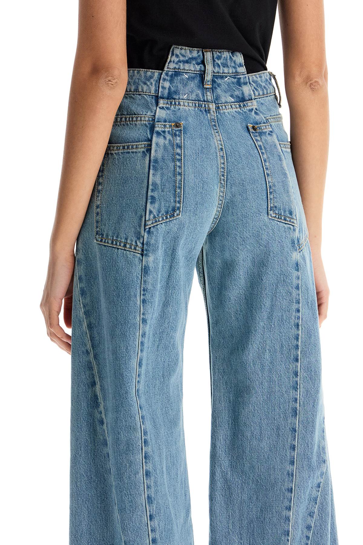 Maison Margiela Loose Cut-Out Waist Jeans With