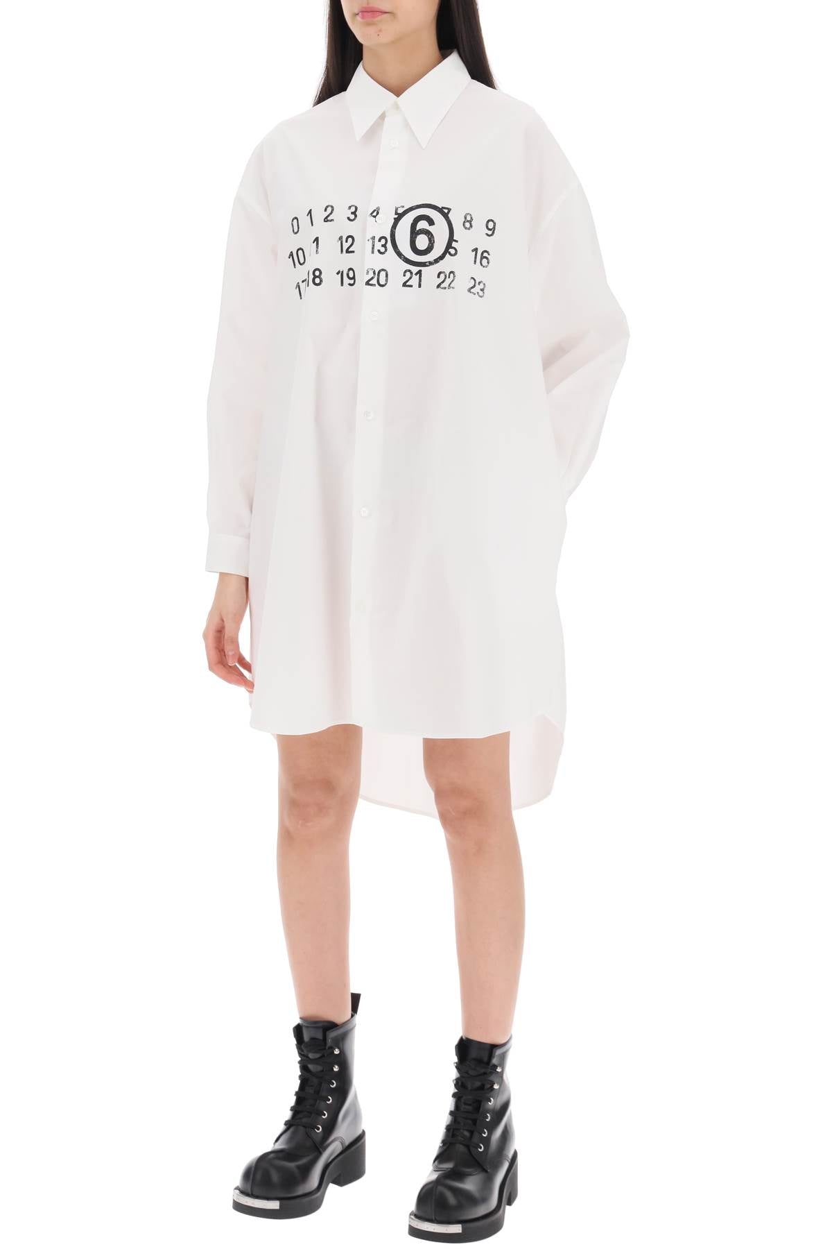 Mm6 Maison Margiela Shirt Dress With Numeric Logo