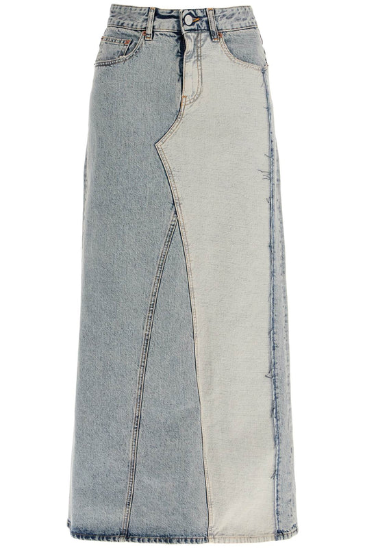 Mm6 Maison Margiela Maxi Denim Skirt In Seven