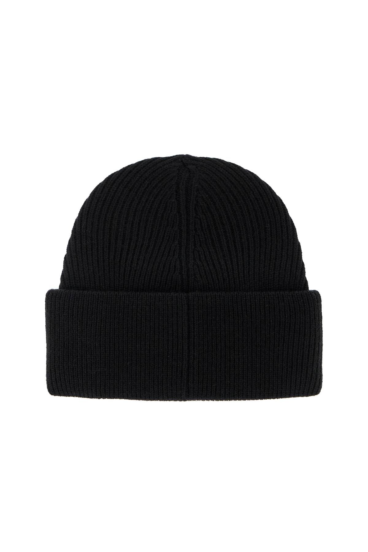 Mm6 Maison Margiela Wool Beanie Hat With Large Logo Patch